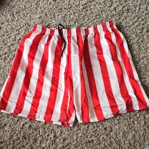 Red and White Striped Shorts